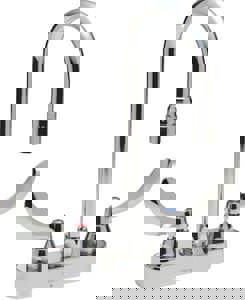 Two Handle Wristblade Deck Mount Service Faucet in Chrome